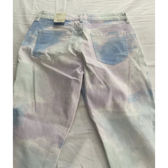 Style & Co Tie-Dye Curvy Skinny Leg Mid-Rise Slimming Denim Jeans Women's 12 - Picture 4 of 10